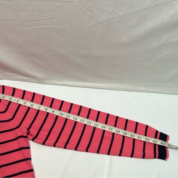 J Crew Mercantile Peyton Large Womens Sweater Mixed Striped Pink Black Casual - Picture 9 of 14